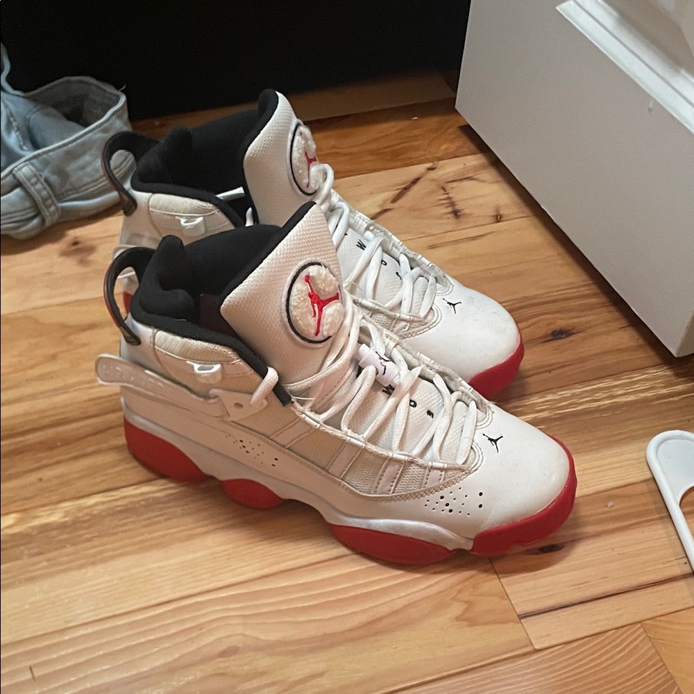 Air Jordan Men’s Basketball Shoes in White and Red